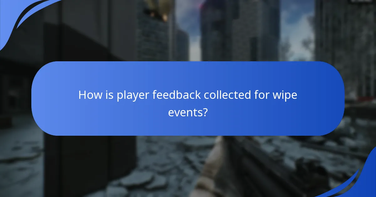 How is player feedback collected for wipe events?