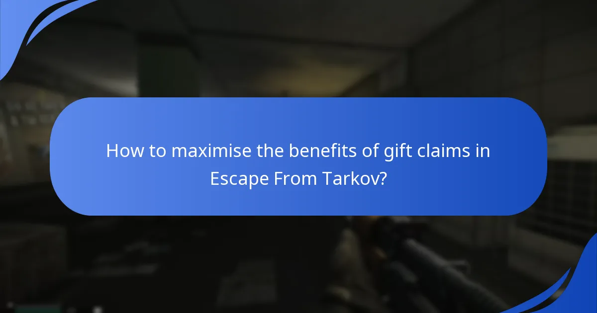 How do users experience the gift claim process in Escape From Tarkov?